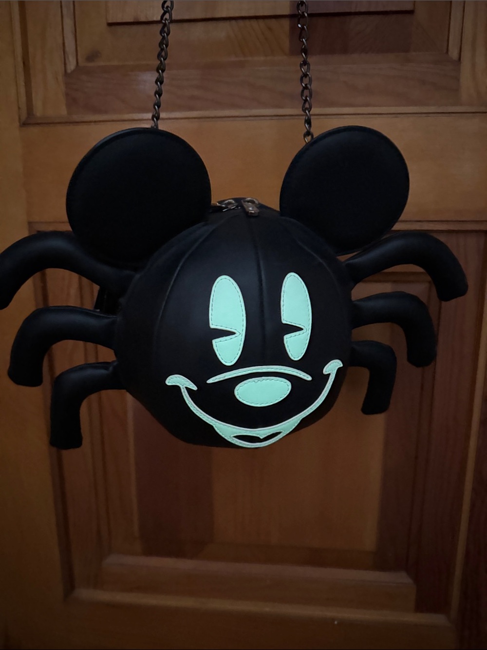 NWT Stich Shoppe by Loungefly Glow in the Dark Mickey Spider Crossbody with pin - Picture 16 of 16